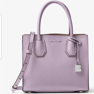 NWT Michael Kors Mercer Lilac Medium Accordion Tote Crossbody